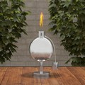 Nature Spring Tabletop Torch Lamp, 10-inch Stainless Steel Outdoor Fuel Canister Flame Light for Backyard, Patio 988057MYX